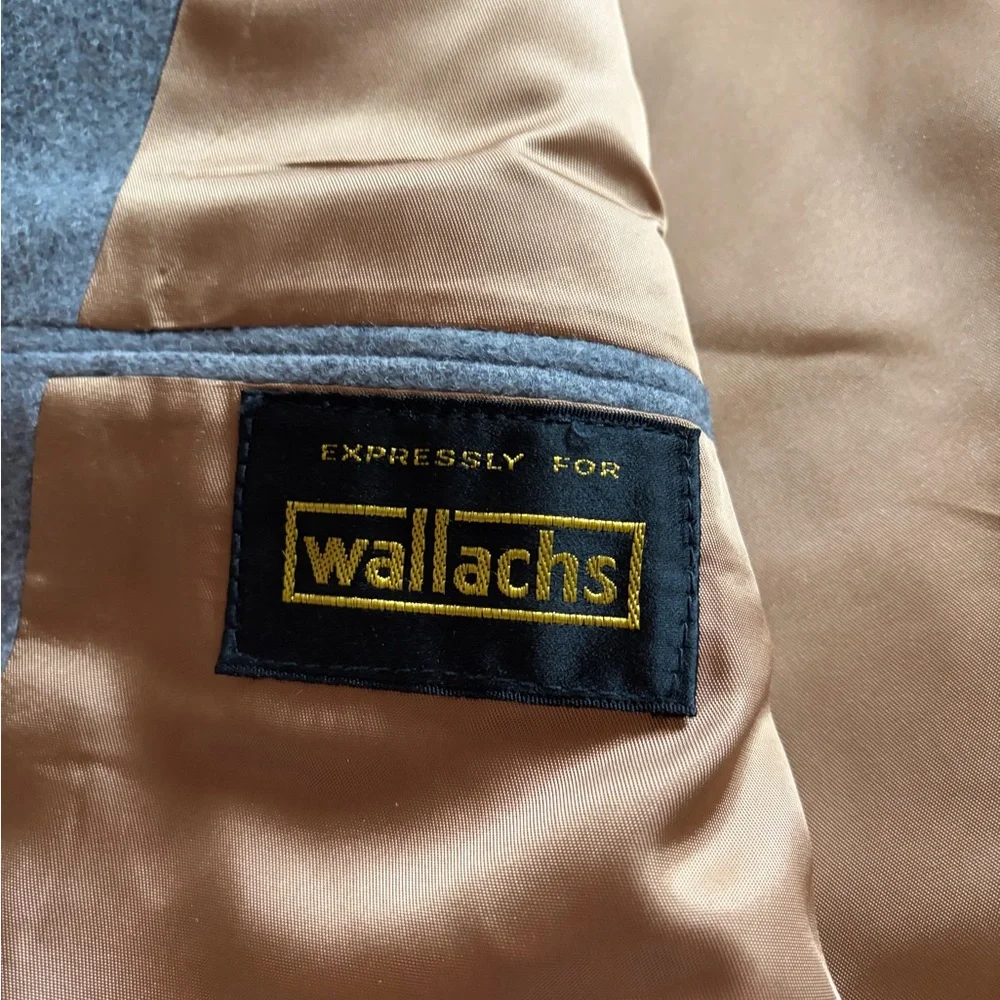 Vintage Wallachs Men's 100%‎ Camel Hair Gray Notch Lapel Wool Blazer